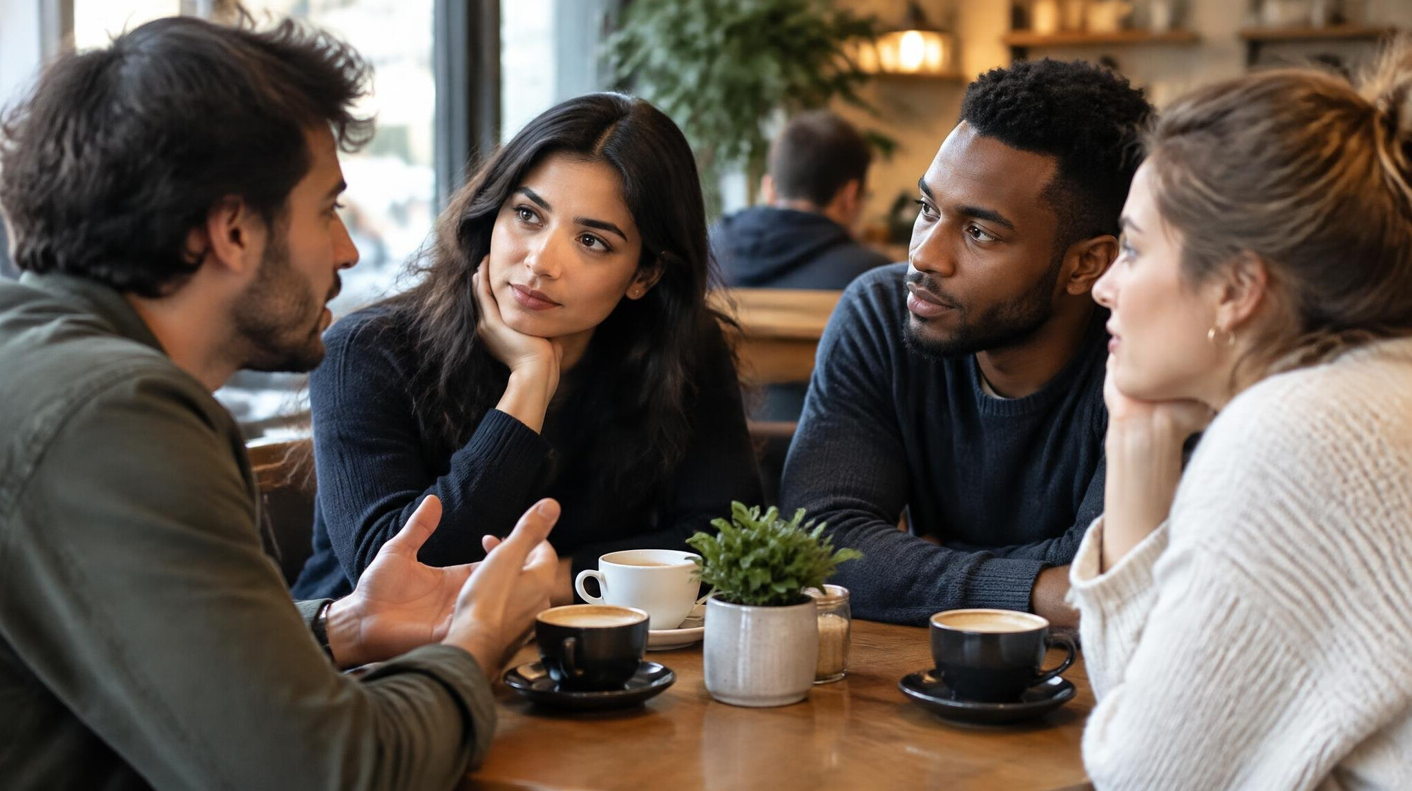 people having deep conversation