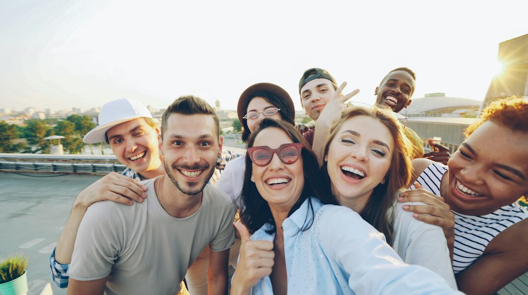 diverse people smiling together