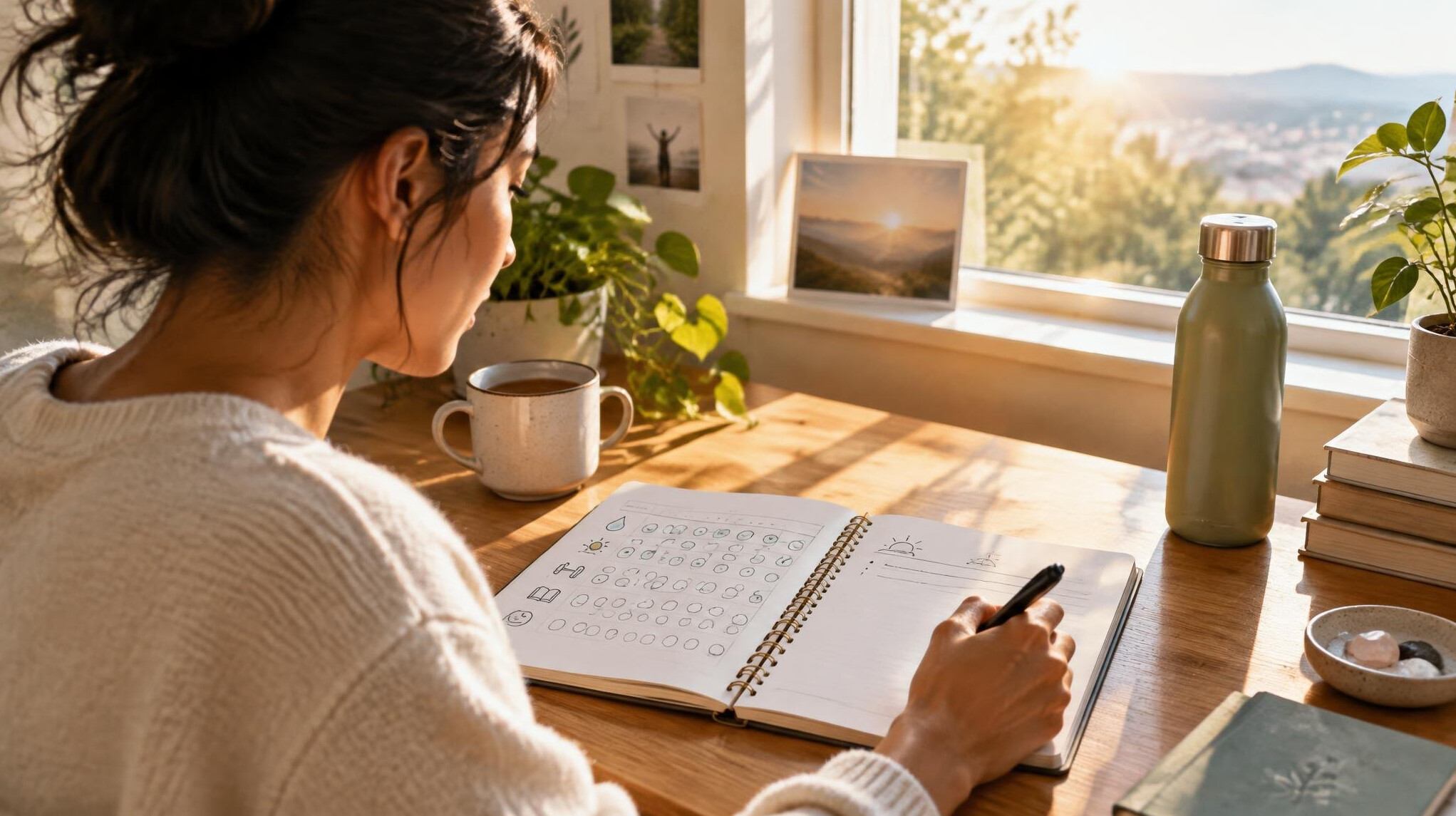 person journaling daily habits